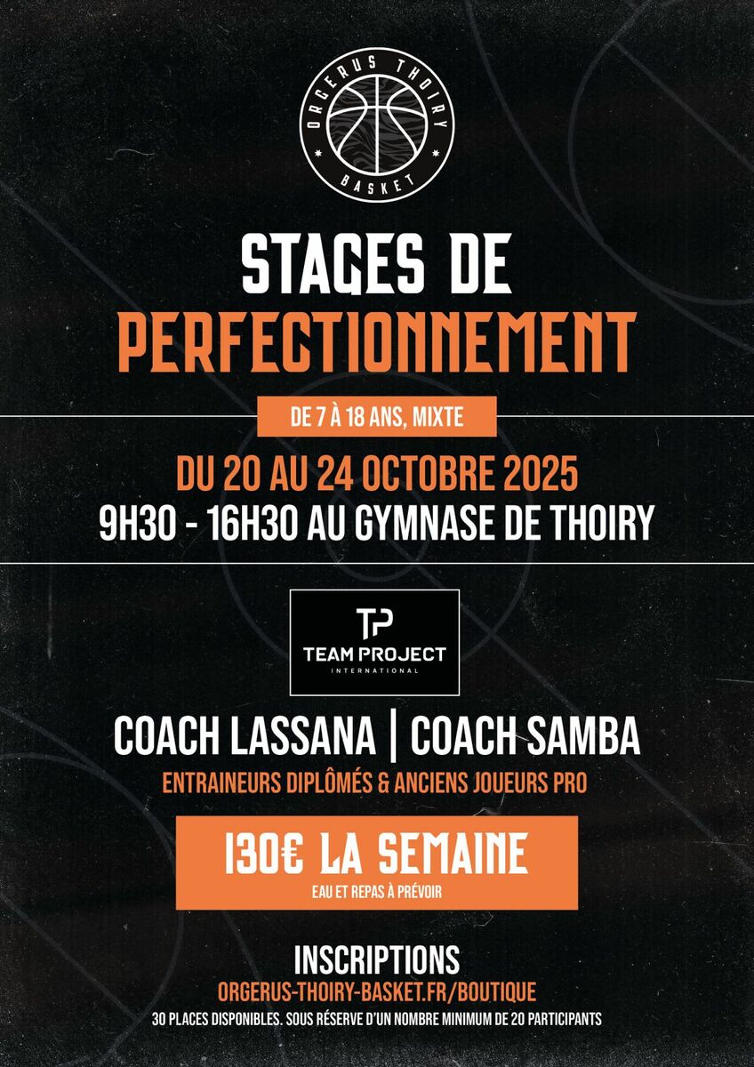 STAGE DE PERFECTIONNEMENT - 20 au 24 Octobre 2025